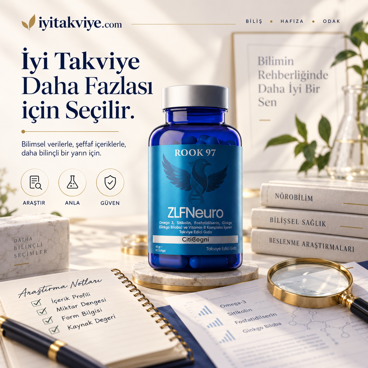 ZLF Neuro – Omega-3, Sitikolin ve Fosfatidilserin İçeren Gelişmiş Bilişsel Destek Formülü
