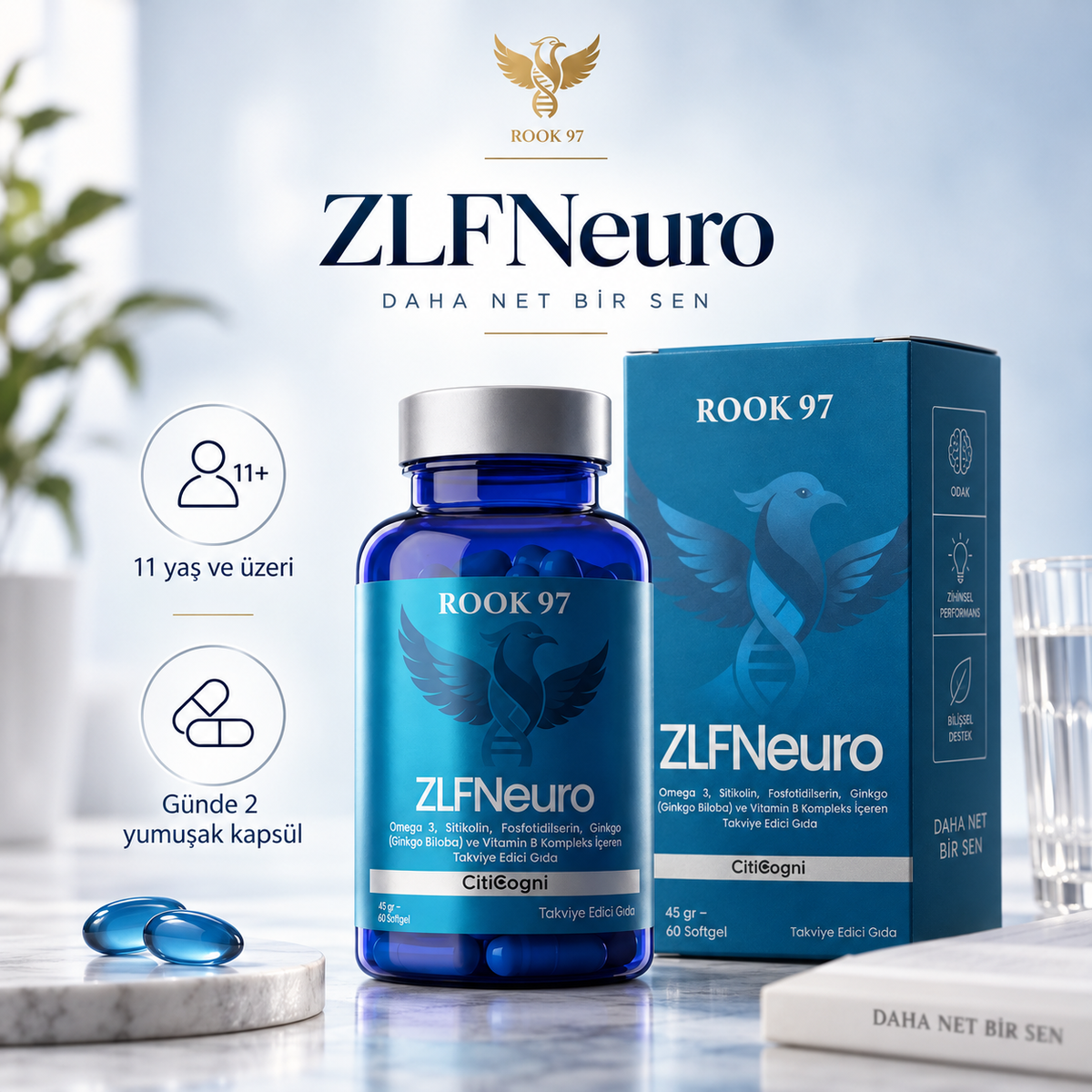 ZLF Neuro – Omega-3, Sitikolin ve Fosfatidilserin İçeren Gelişmiş Bilişsel Destek Formülü