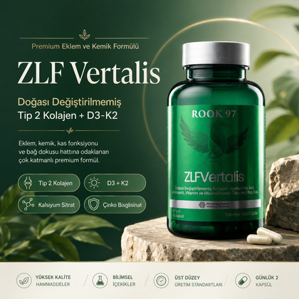 ZLF Vertalis Doğası değiştirilmemiş Tip 2 Kolajen + D3-K2 Premium Eklem ve Kemik Formülü
